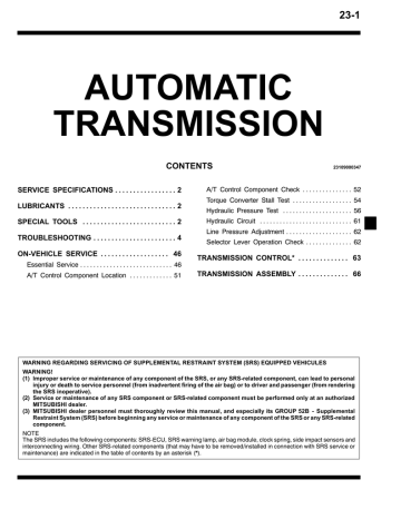 Mitsubishi MUT-II Specifications | Manualzz