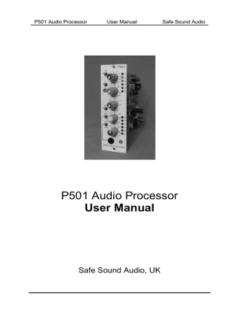 Safe Sound Audio P501 User manual | Manualzz