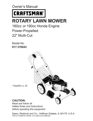 Craftsman 917.376543 Owner`s manual | Manualzz