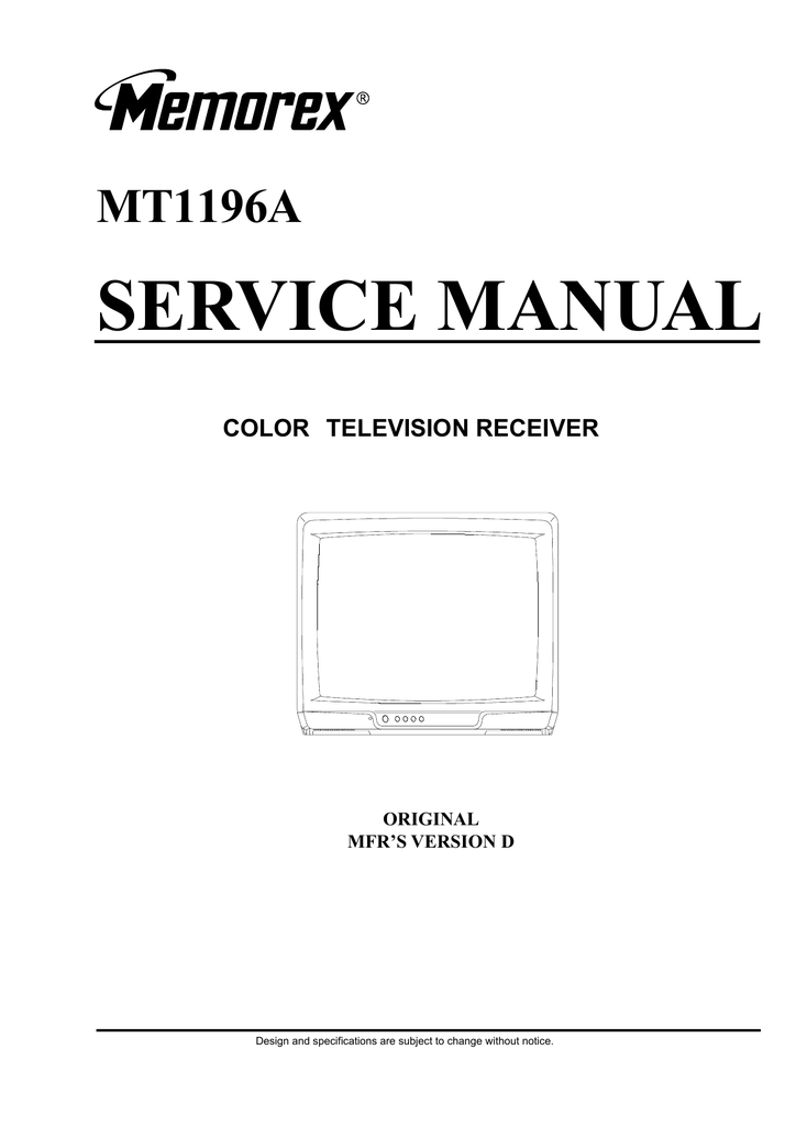 Memorex MT1196A Service manual | manualzz.com Memorex MT1196A Service manual | manualzz.com