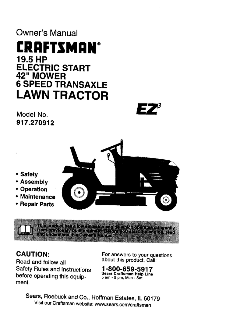 Craftsman 917.270.912 at Craftsman Tractor