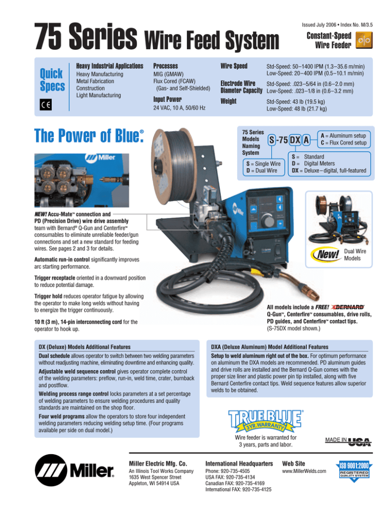 Miller Electric 75 User manual Manualzz