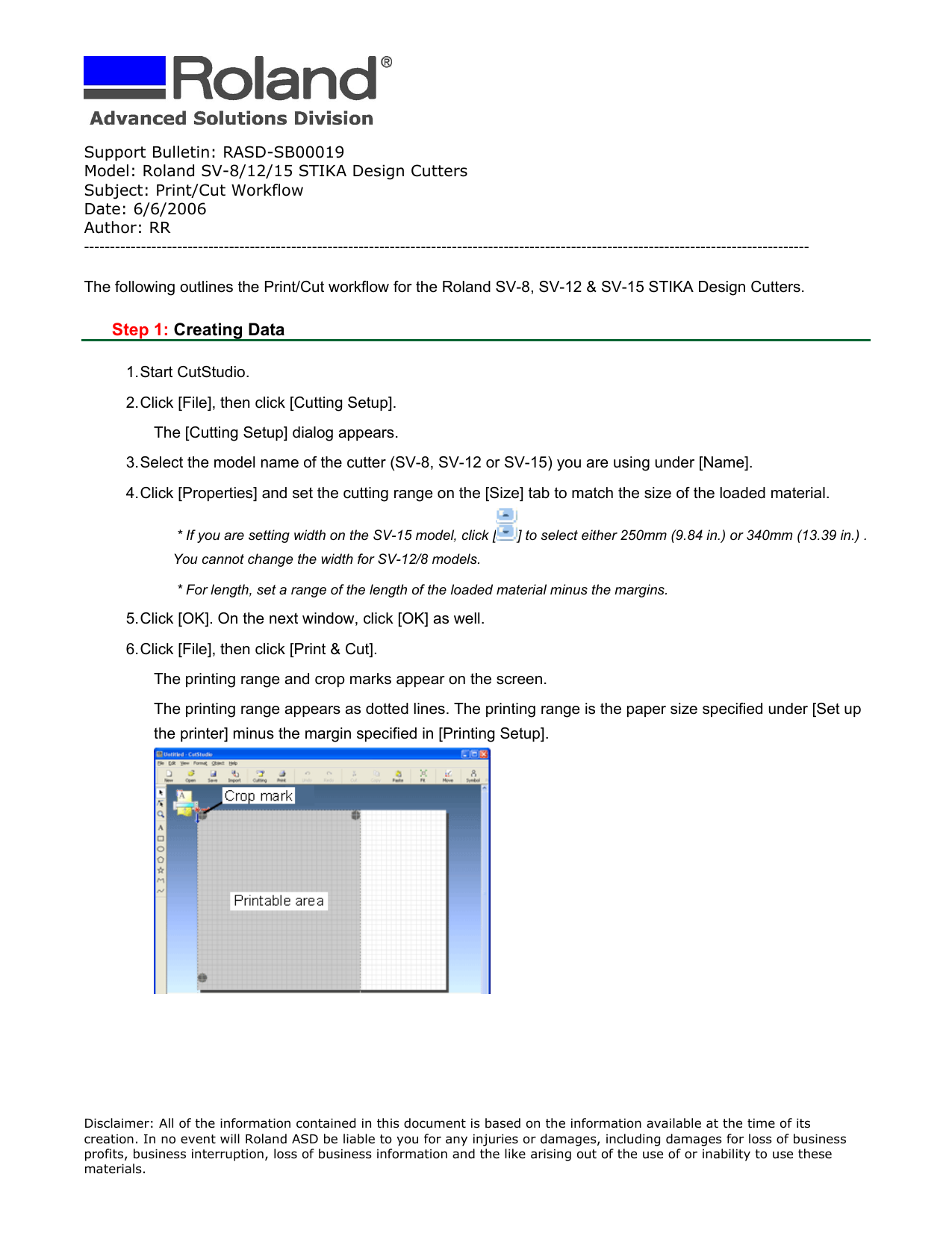 Roland | SV-15 | User manual | cutting SV81215 | Manualzz