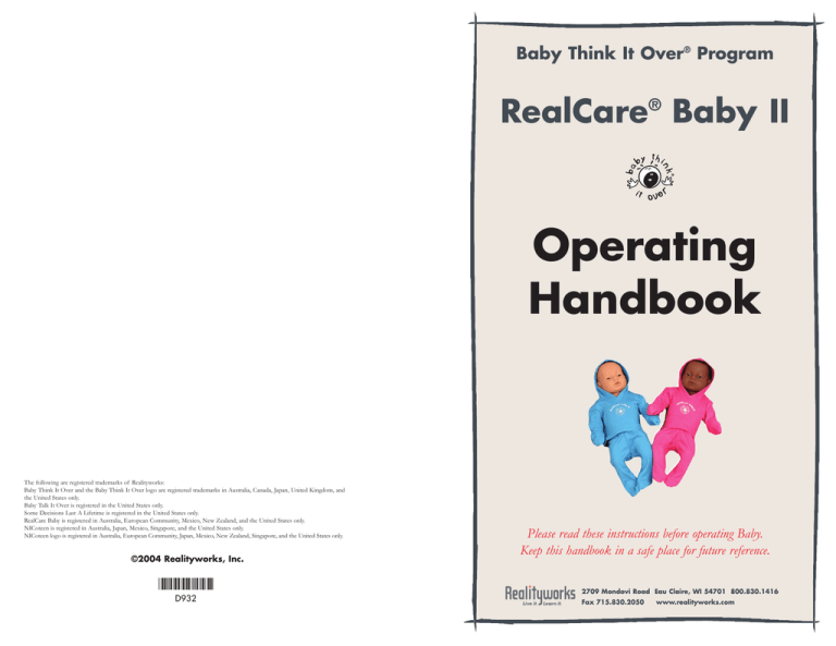 Real Care Baby IIplus User manual Manualzz