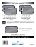 Venmar HRV Constructo 1.5ES, 2.0ES, Solo 1.5ES, 2.0ES and ERV Constructo 2.0ES Installer Manual