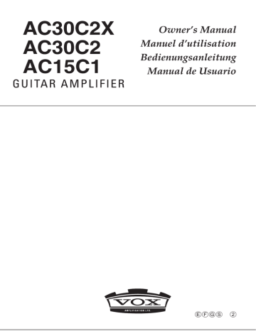 Vox AC30 C2X Blue Bulldog All-Tube Electric Guitar Combo Amp Owner's Manual | Manualzz