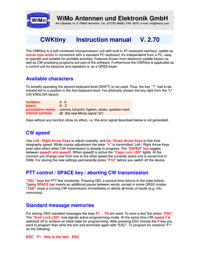 WiMo GS-26 Instruction manual  Manualzz