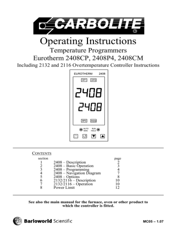 Eurotherm 2408 Operating instructions | Manualzz