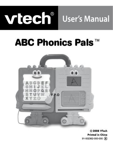 VTech ABC Phonics Pals Instruction manual | Manualzz