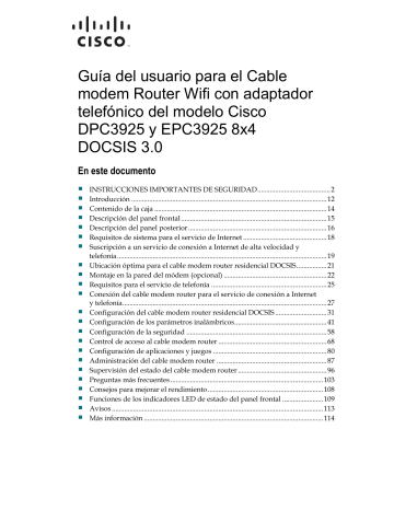 DPC 3925 | Manual de usuario | Cisco Model DPC3925 and EPC3925 8x4 DOCSIS   |