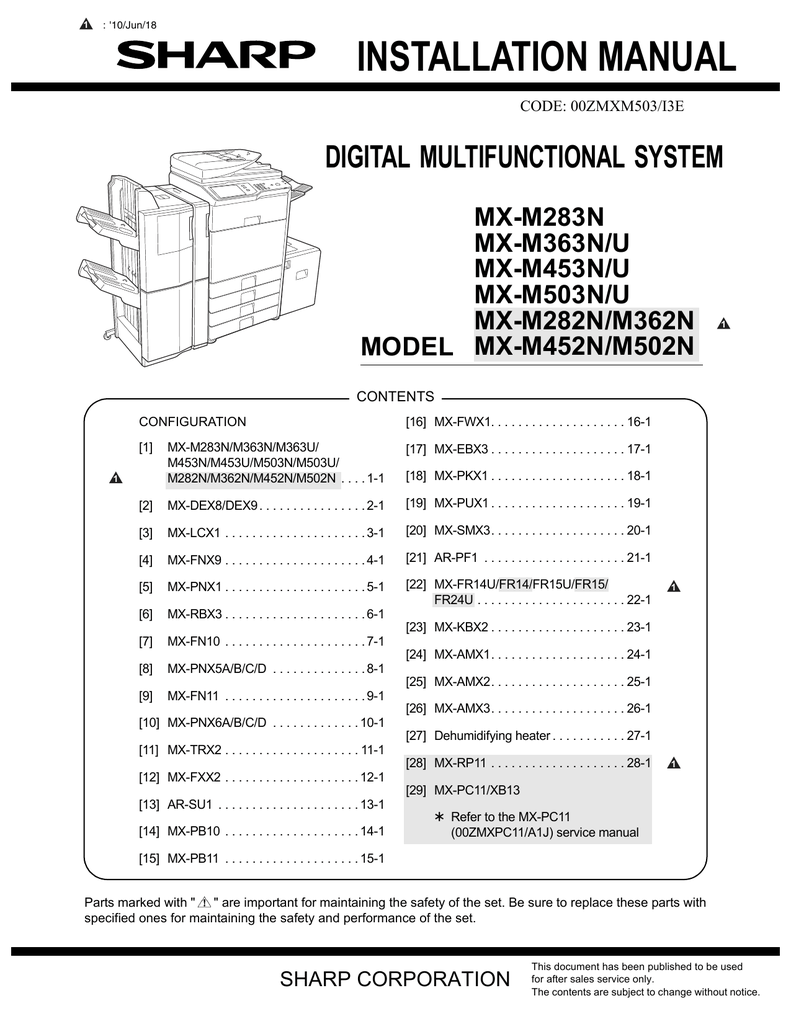 sharp driver download mx-m283n