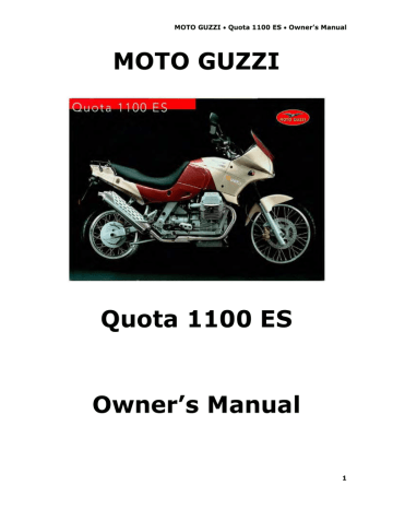 MOTO GUZZI QUOTA 1100 ES Owner's Manual | Manualzz