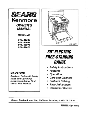 Sears 911. 62048 Owner`s manual | Manualzz