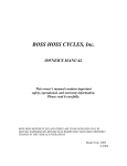 Boss Hoss Cycles Year 2005 Owner`s manual
