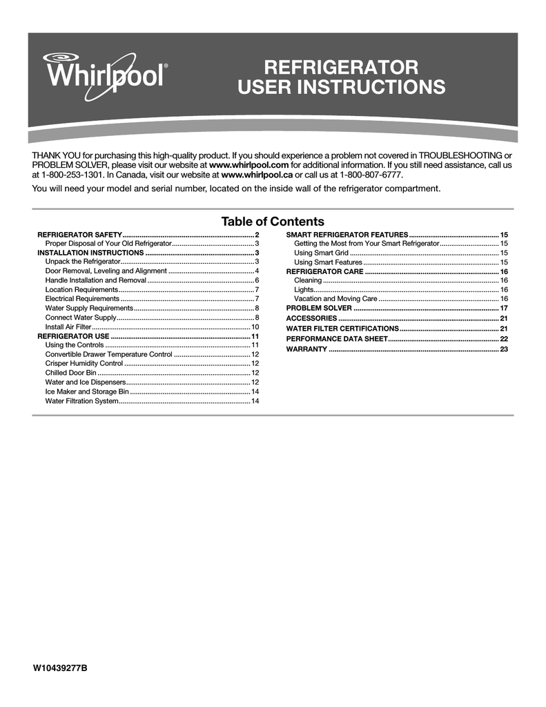 Westinghouse Refrigerator User Guide Manualzz