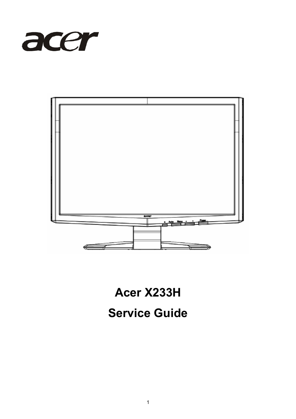 Acer x233h a схема