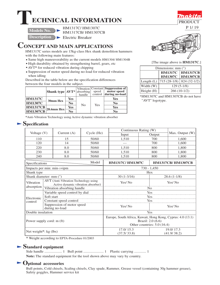 Makita HM1307CB User manual | Manualzz