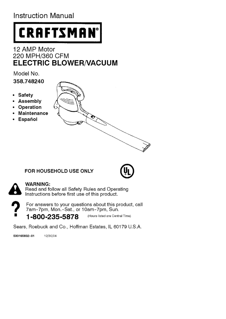 Operation Maintenance Instruction Manual For Indoor Vacuum