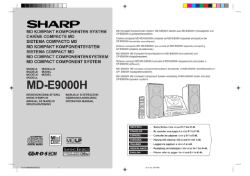 Sharp MD-E9000H Specifications | Manualzz