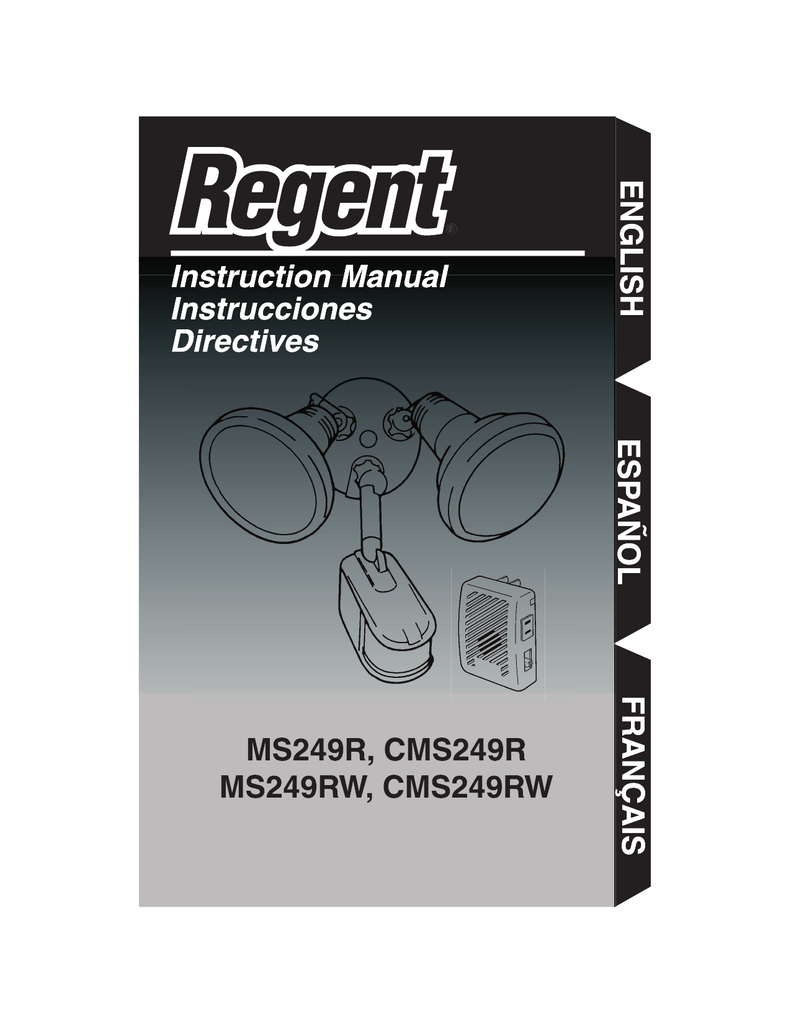 Regent Sheffield Cms249rw Cms249r, Regent Lighting Corp Motion Sensor Manual
