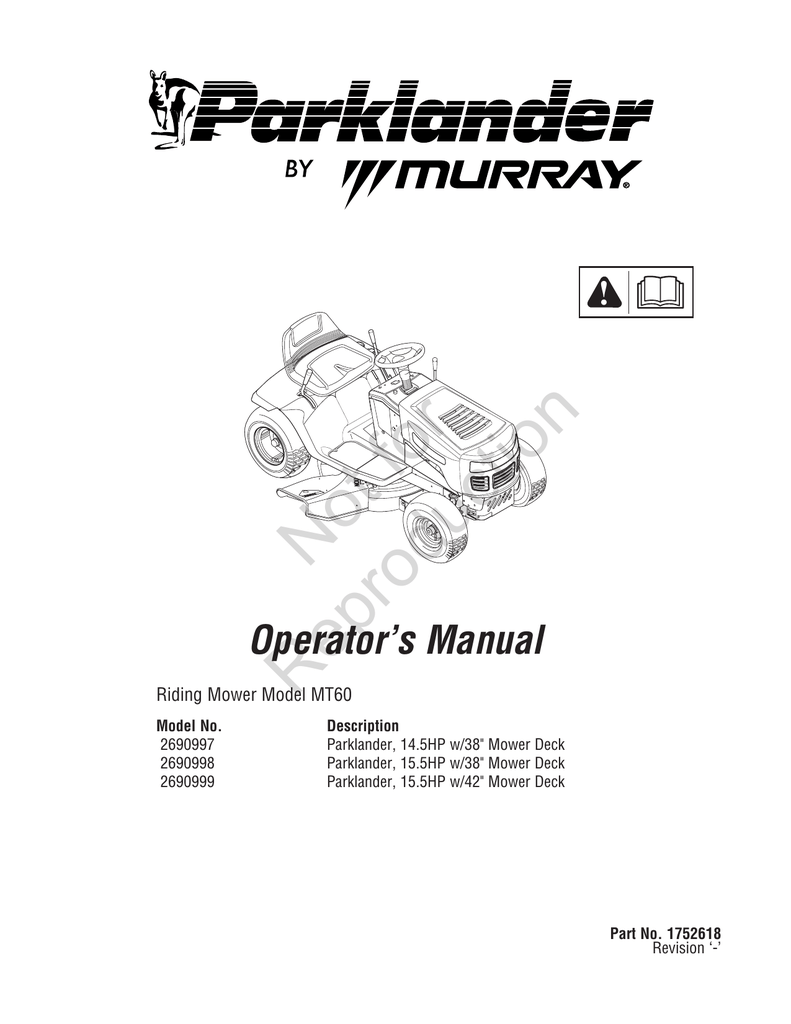 Murray parklander ride online on mower