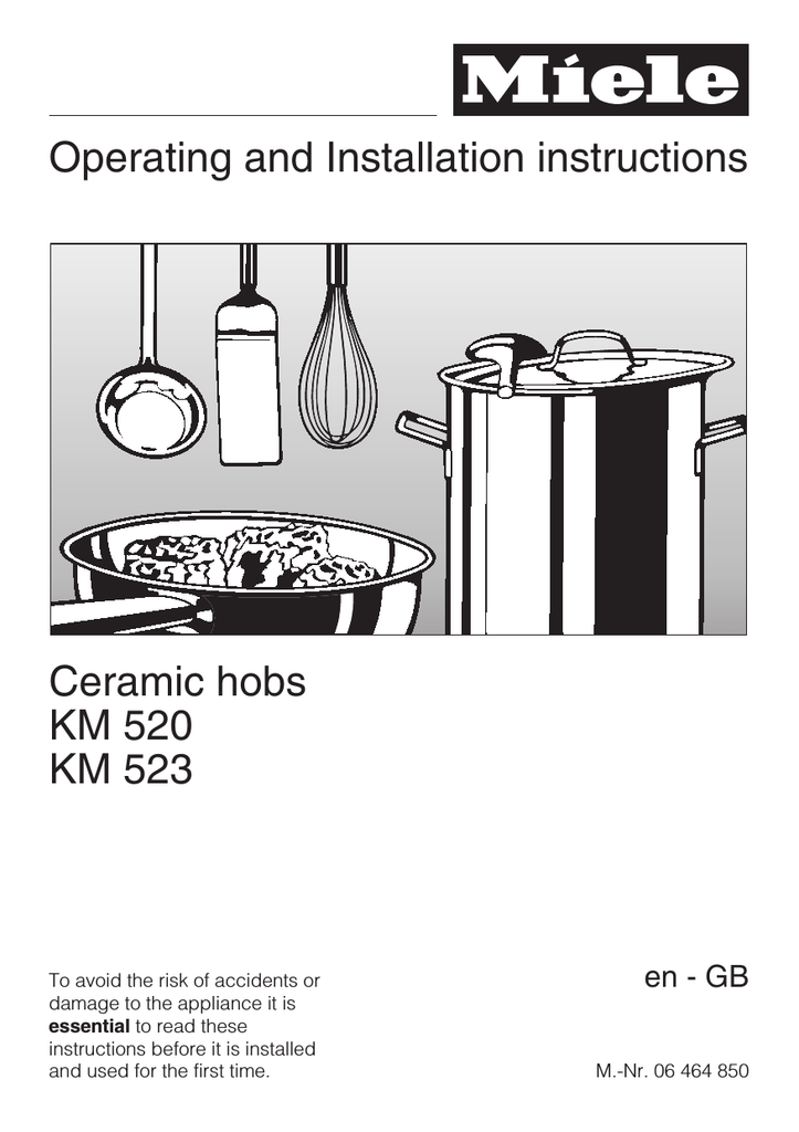 Miele User manual Operating and Installation instructions Ceramic