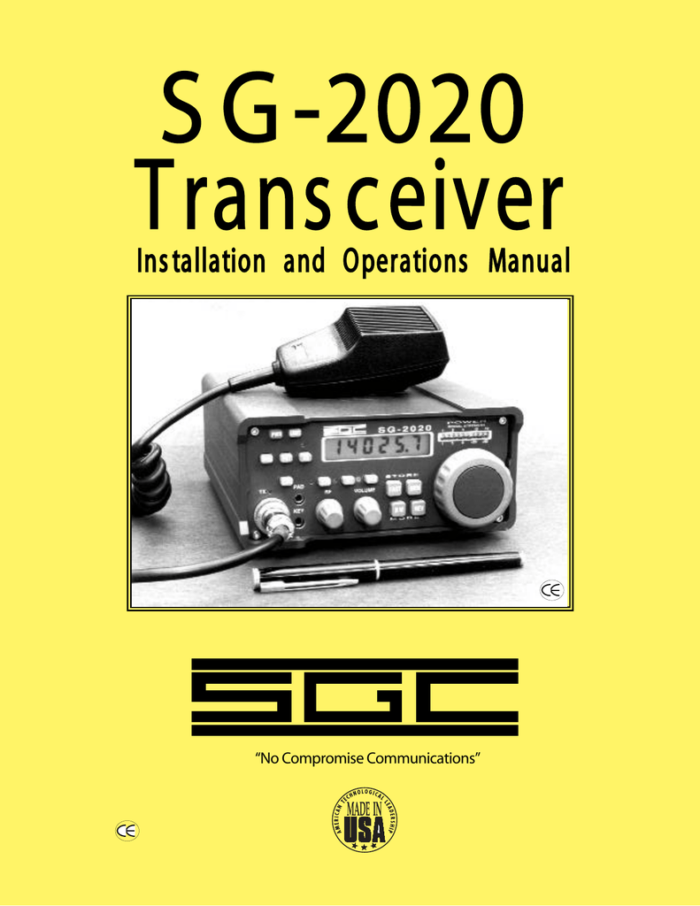 SGC SG2020 Technical information Manualzz