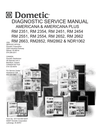 Dometic DM2662 Service manual | Manualzz