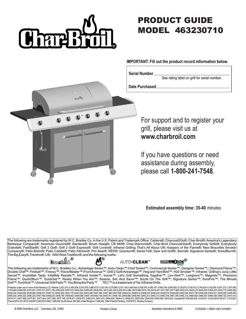 Char Broil 463230710 Product guide Manualzz