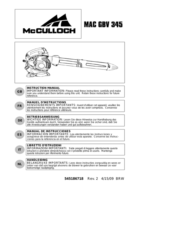 Mcculloch Mac Gbv 345 Instruction Manual Manualzz