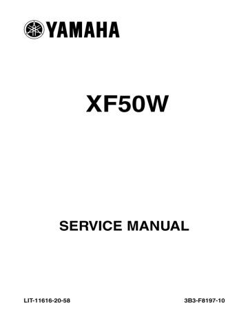 General Specifications. Yamaha XF50W | Manualzz