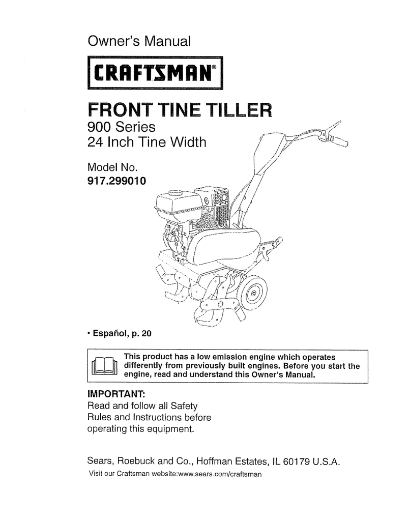 Craftsman 917 299010 Owner S Manual Manualzz
