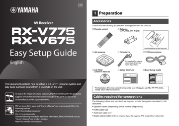 Yamaha RX-V775 User manual | Manualzz