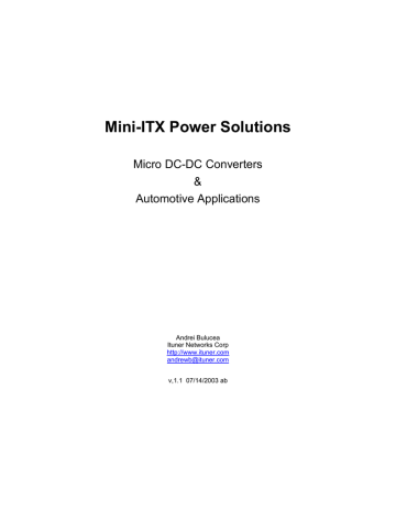 VIA Technologies | EPIA-M Mini-ITX | User manual | Mini-ITX Power Solutions | Manualzz