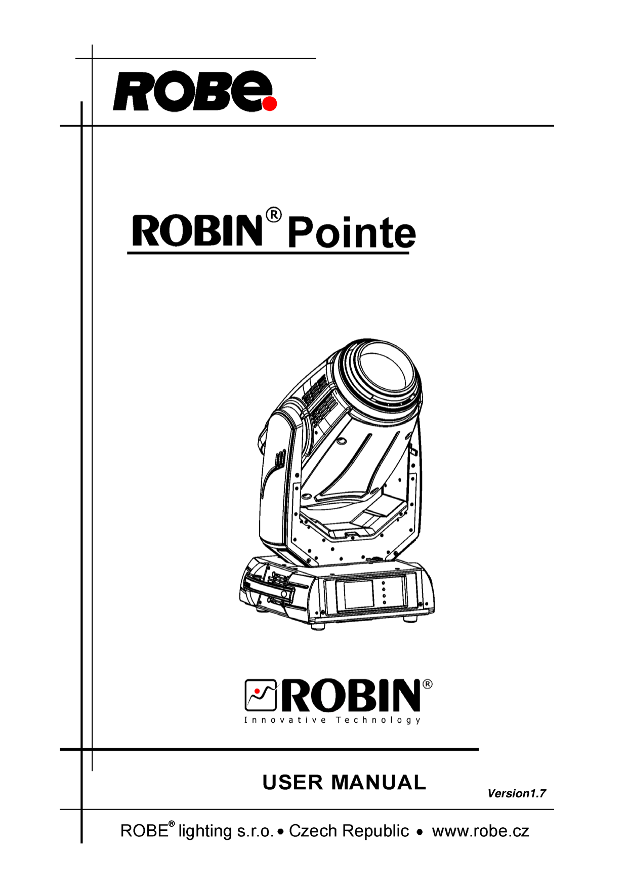 Robe ROBIN Pointe Specifications Manualzz