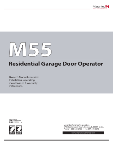 Marantec Comfort 260 Owner S Manual, How Do You Reset A Marantec Garage Door Opener