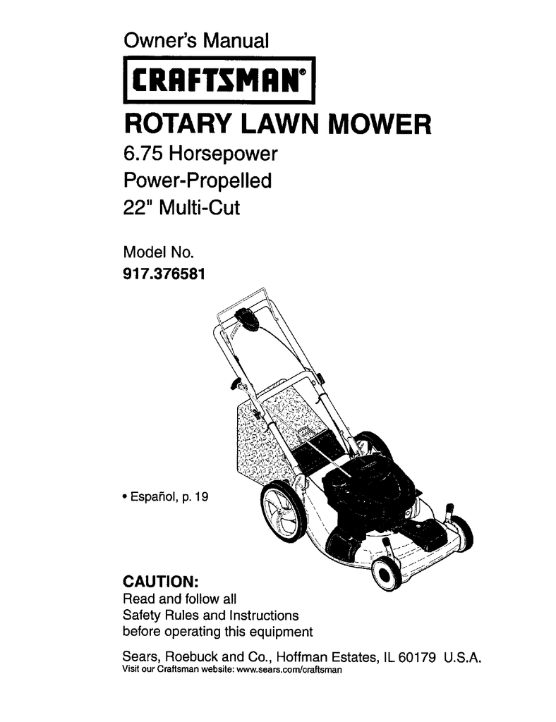 Craftsman 917.376581 Owner`s manual | Manualzz