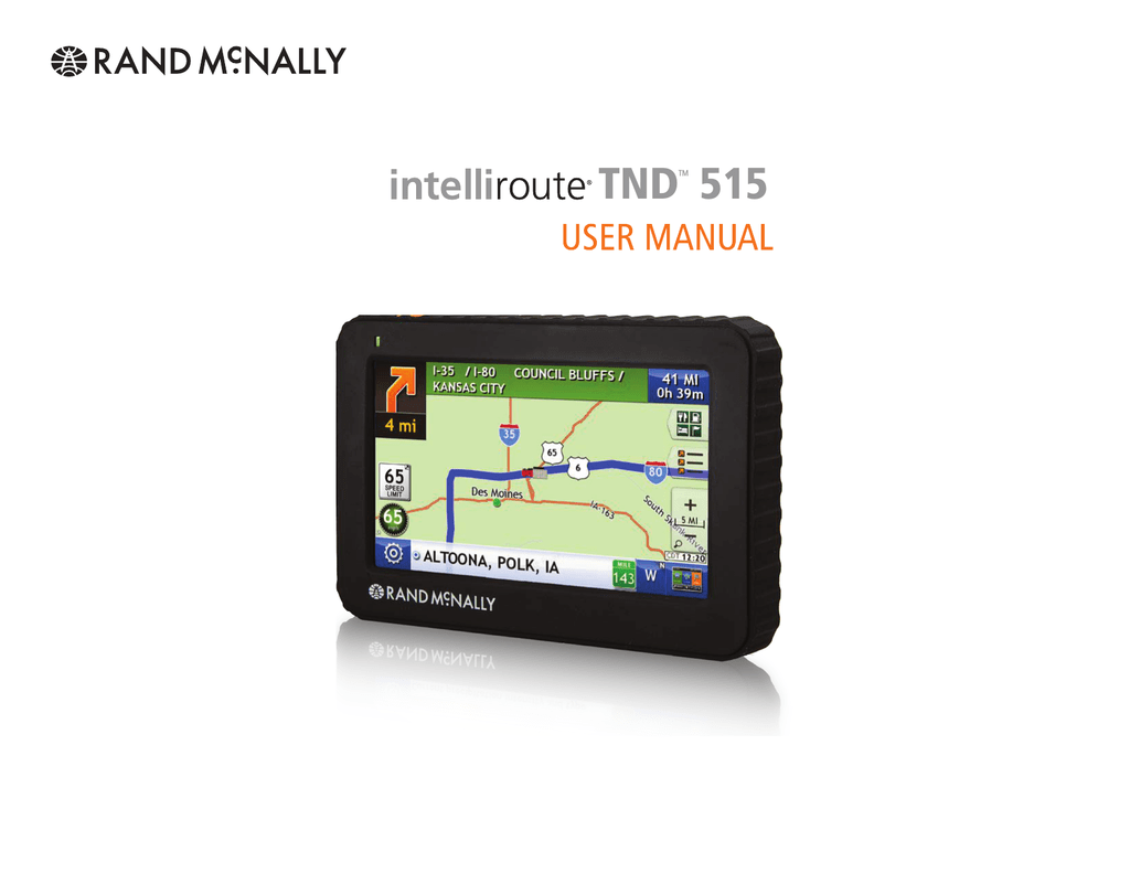 Distance Calculator Rand Mcnally Rand Mcnally Intelliroute Tnd 515 Operating Instructions Manualzz