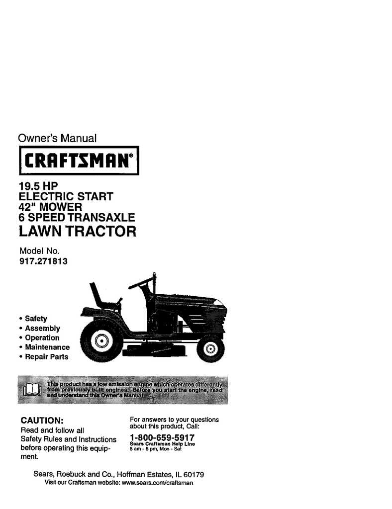 Craftsman 917.271813 Owner`s manual | Manualzz