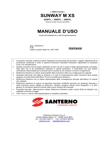 Santerno | Manuale utente | SUNWAY M XS MANUALE D`USO | Manualzz