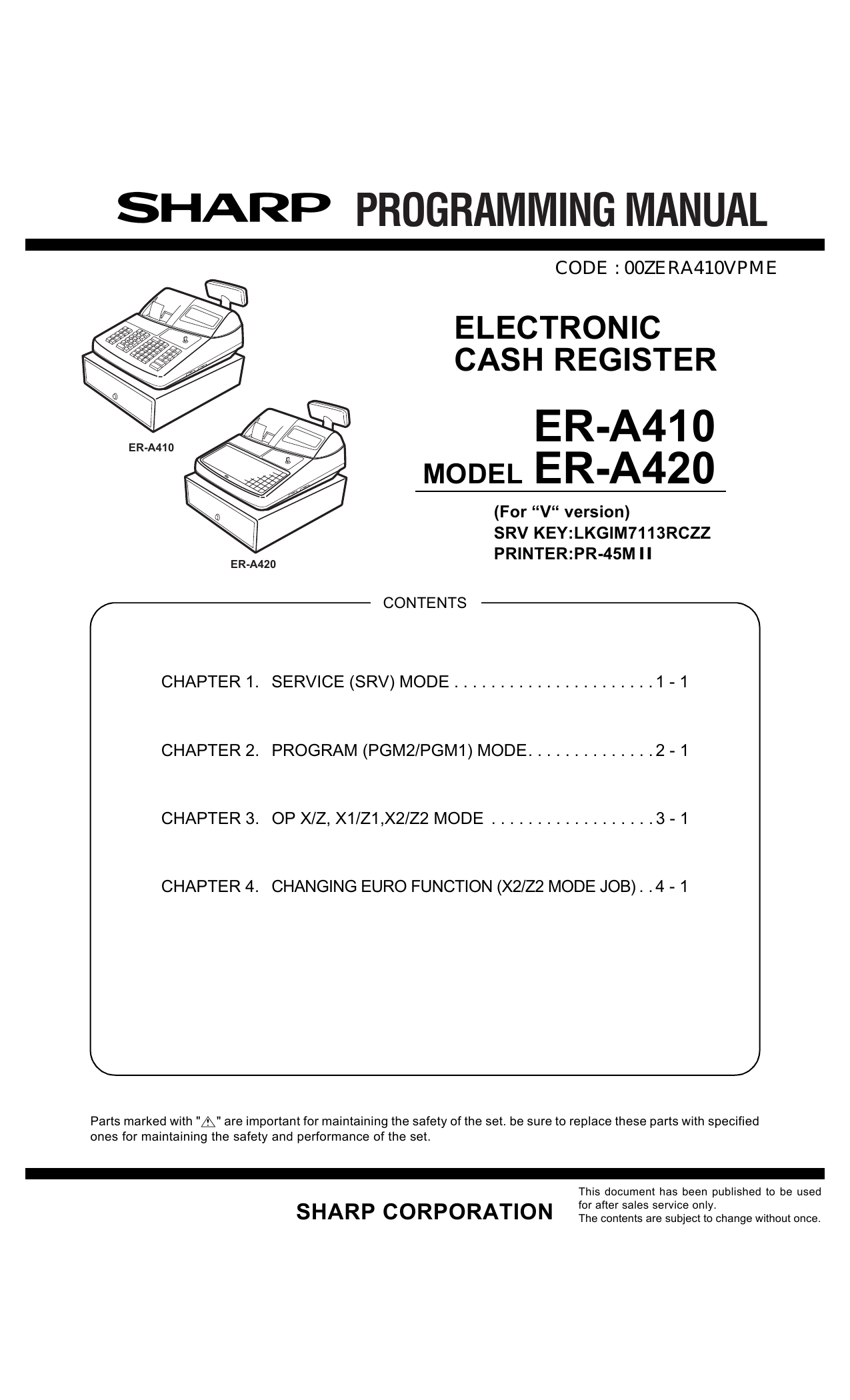 Sharp Er 10 User Manual Manualzz