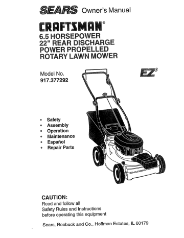 Craftsman EZ 917.377292 Owner's Manual | Manualzz