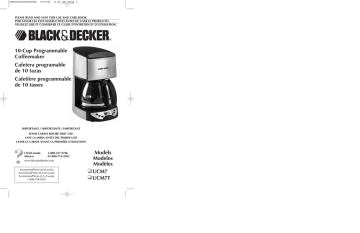Black and Decker Appliances UCM7T, UCM7 El manual del propietario | Manualzz