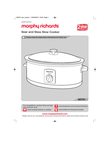 Morphy Richards 48701 Instructions For Use Manual | Manualzz