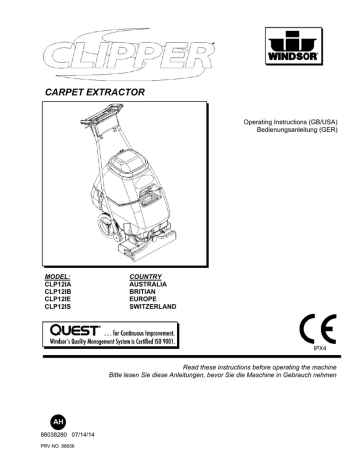 Windsor Clipper CLP12IB Operating instructions | Manualzz