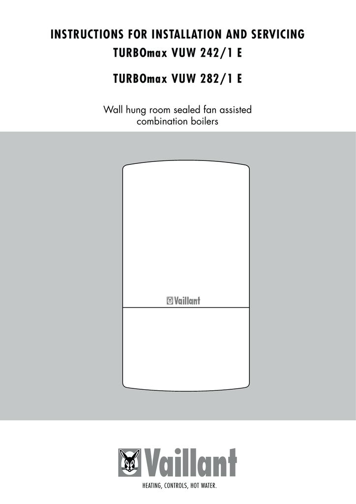 Vaillant TURBOmax VUW 282/1 E Technical Data | Manualzz