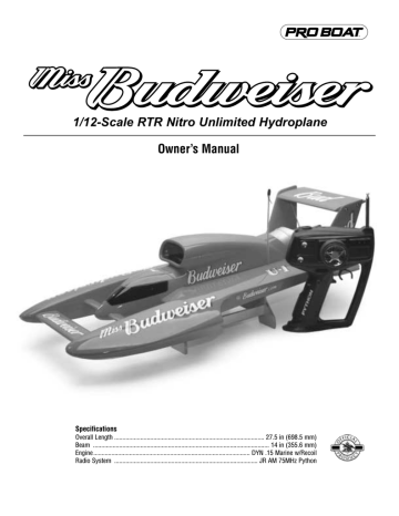 ProBoat Miss Budweiser Owner`s manual | Manualzz