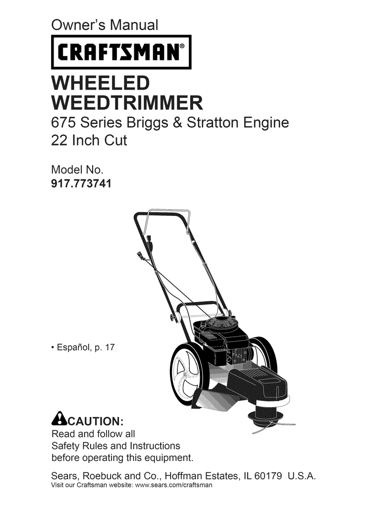 Craftsman 917.773741 Owner`s manual | manualzz.com. Craftsman 675 Lawn  Mower Manual