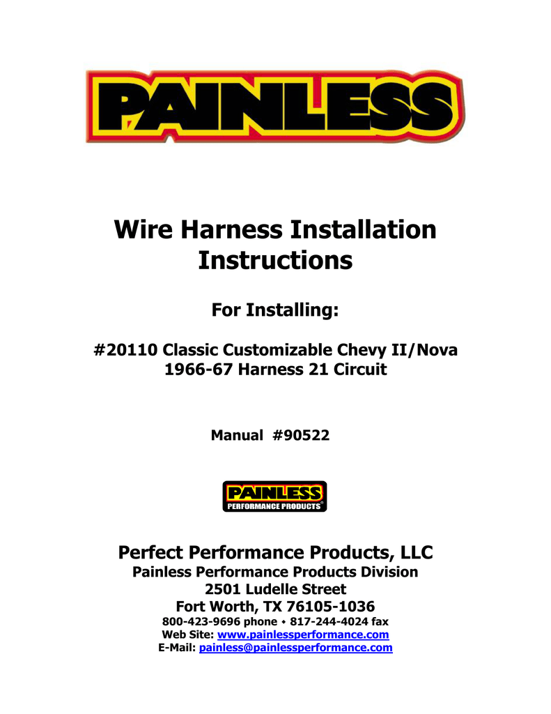 Painless Fan Relay Kit Instructions