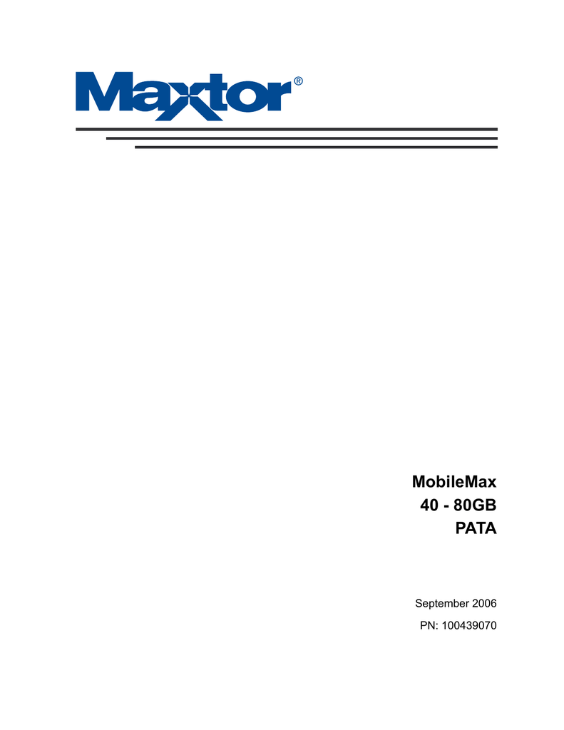 Seagate STM940215A - Maxtor MobileMax 40 GB Hard Drive Specifications | manualzz.com